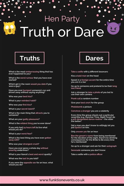 good truth or dares|150 best Truth or Dare questions for a spicy game night .